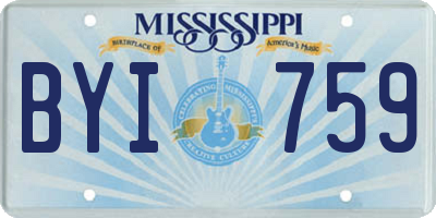 MS license plate BYI759