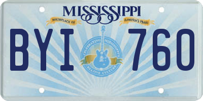 MS license plate BYI760