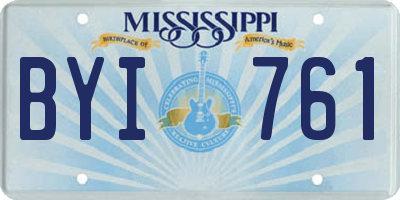MS license plate BYI761