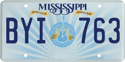 MS license plate BYI763