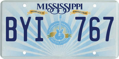MS license plate BYI767