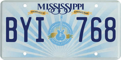 MS license plate BYI768