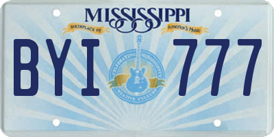 MS license plate BYI777