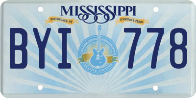 MS license plate BYI778