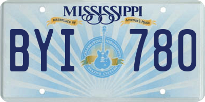 MS license plate BYI780