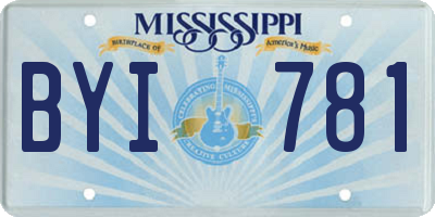 MS license plate BYI781
