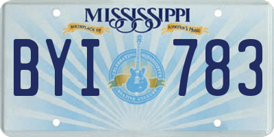 MS license plate BYI783