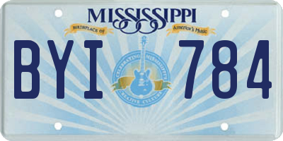 MS license plate BYI784