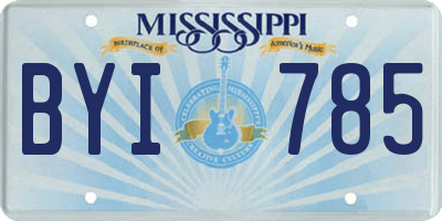 MS license plate BYI785