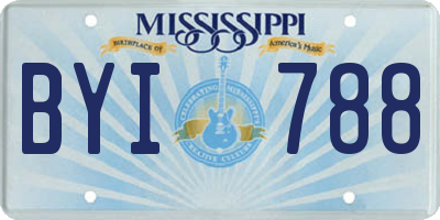MS license plate BYI788