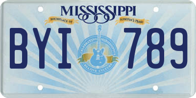 MS license plate BYI789