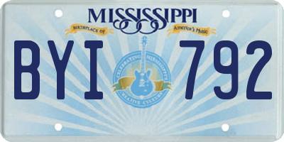MS license plate BYI792