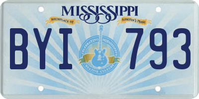 MS license plate BYI793