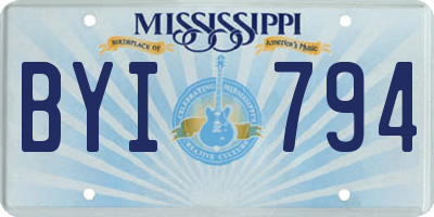 MS license plate BYI794