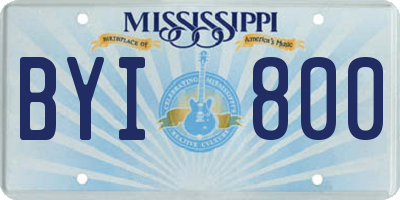 MS license plate BYI800