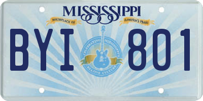 MS license plate BYI801