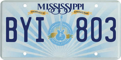 MS license plate BYI803