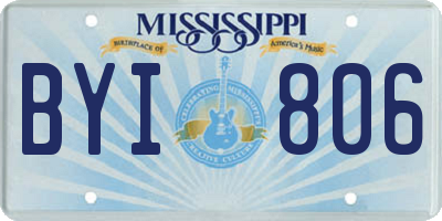 MS license plate BYI806