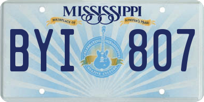 MS license plate BYI807