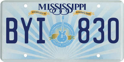 MS license plate BYI830