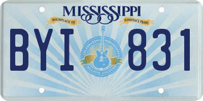 MS license plate BYI831