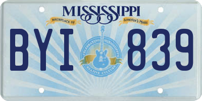 MS license plate BYI839
