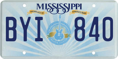 MS license plate BYI840