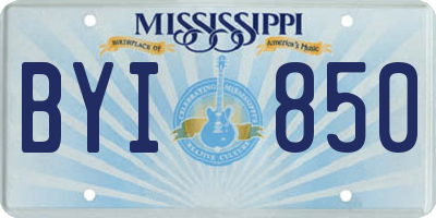 MS license plate BYI850