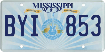 MS license plate BYI853