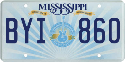 MS license plate BYI860