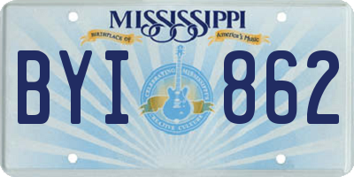 MS license plate BYI862