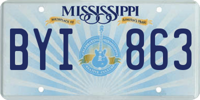 MS license plate BYI863