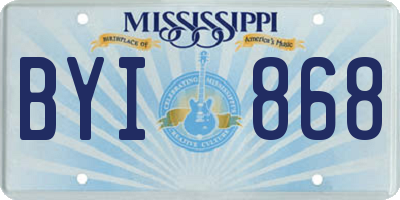 MS license plate BYI868