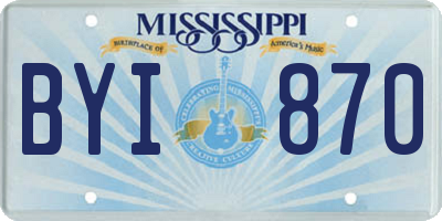 MS license plate BYI870