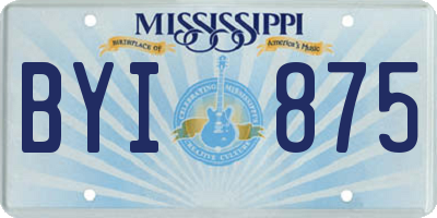 MS license plate BYI875