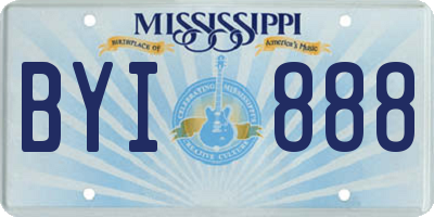 MS license plate BYI888