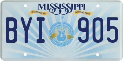 MS license plate BYI905