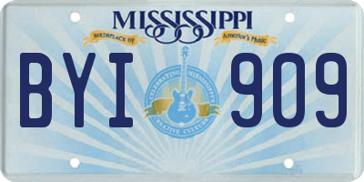 MS license plate BYI909
