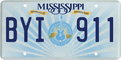 MS license plate BYI911