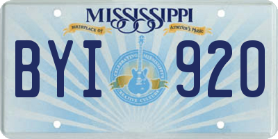 MS license plate BYI920