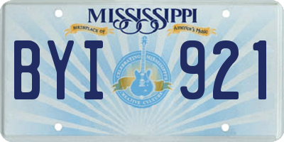 MS license plate BYI921