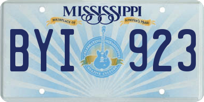 MS license plate BYI923