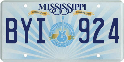 MS license plate BYI924