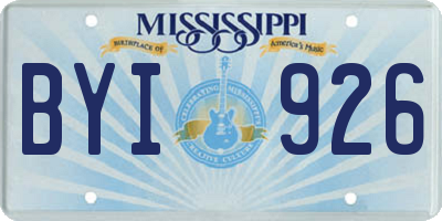 MS license plate BYI926