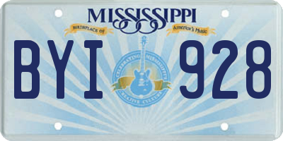 MS license plate BYI928