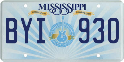 MS license plate BYI930