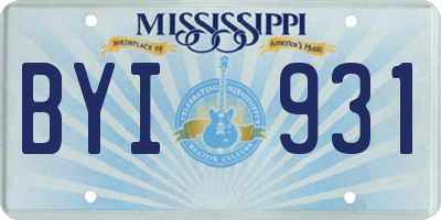 MS license plate BYI931