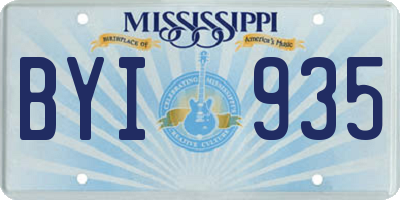 MS license plate BYI935