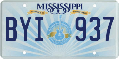 MS license plate BYI937