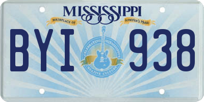 MS license plate BYI938